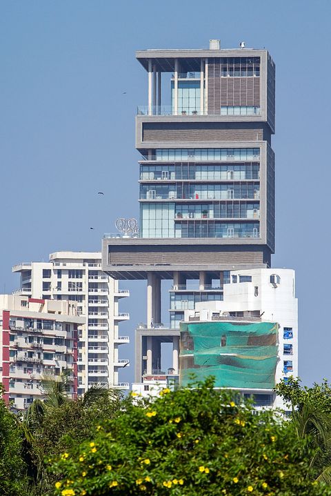 antilia, ambani, mumbai, india, apartment, nobody, expensive, travel, landmark, culture, bombay, bright, wealth, palace, luxury, realty, building, asia, elegant, historic,