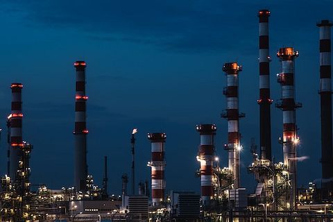 Refinery, Twilight, Industry