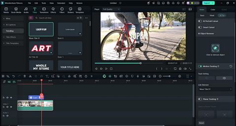 add elements motion tracking filmora