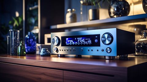 A close-up of a home entertainment system, capturing the impact of video entertainment products.