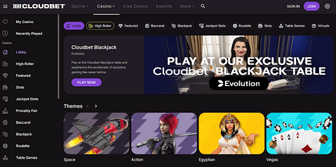 Cloudbet homepage