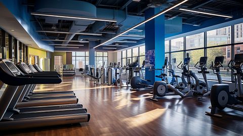 A well-equipped wellness center with classes and health services.