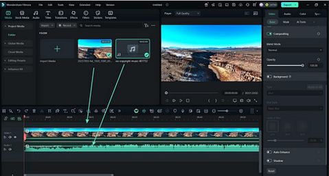 import drag files onto timeline