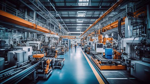 A modern factory in action, illustrating the efficiency of the company's production processes.