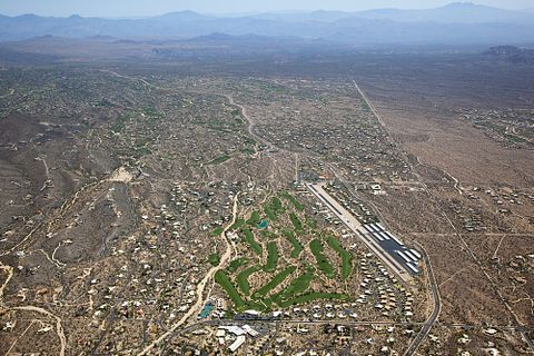 arizona, desert, airport, hiking, trails, aerial, rooftops, four peaks, golf courses, upscale, roads, fairway, recreation, elevated, wash, over, homes, scottsdale, above, terrain, 10 Most Expensive Cities to Live in Arizona