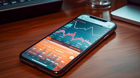 Close up of a smart-phone displaying a bank's online banking platform.