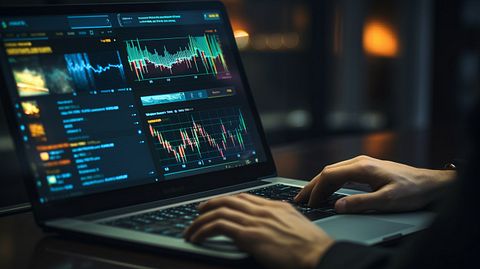 A close up of a laptop screen with a user engaging in the platform's features.