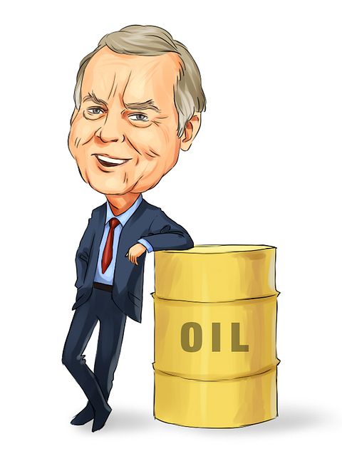 T Boone Pickens with oil bin