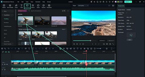 add transitions video clips