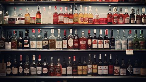 A retail point showcasing the alcoholic and soft beverages of the company.