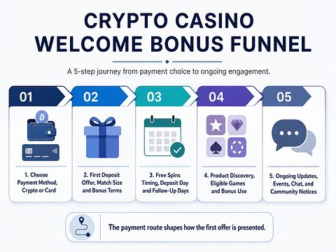 Crypto casino bonus funnel steps