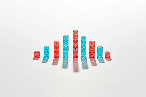 Stacked dice showing implied probability