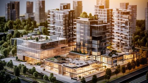 A modern real estate development showing the company's real estate capabilities.