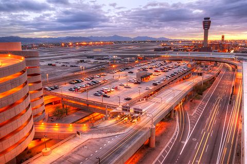 airport, phoenix, arizona, traffic, air, control, view, aerial, sky, dawn, harbor, tower, usa, travel, built, night, skyline, southwest, sonoran, runway, building, architecture, city,