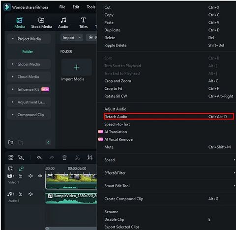 detach audio from video