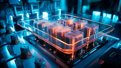 A high-temperature proton exchange membrane (HT-PEM) fuel cell generating power in an industry setting.