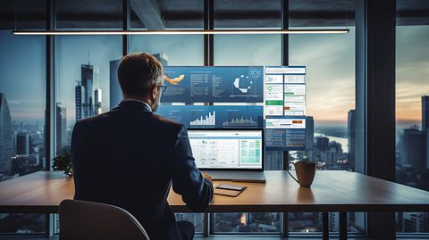An individual utilizing the Sharepoint Online platform to manage their data securely.