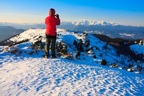 travel, snow, man, top, winter, mountain, hiking, cold, adventure, snowy, remote, hiker, julian alps, view, slovenia, sitting, new, adventurer, adult, success, male, solitude,